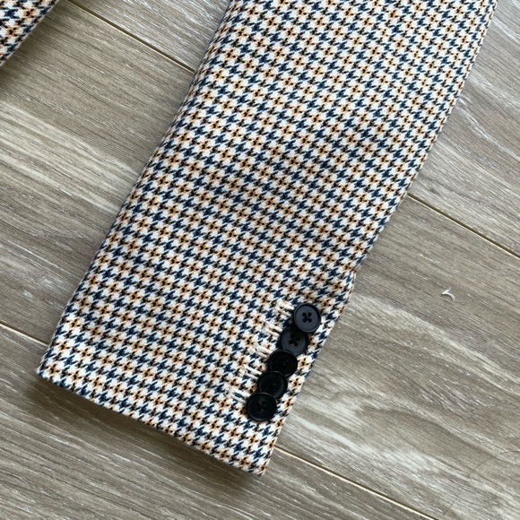Veronica Beard Liss Dickey Houndstooth Blazer Sz 0 EUC Blue & Yellow - Picture 9 of 11